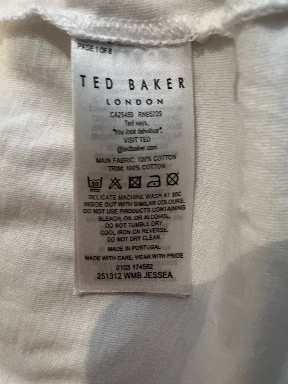 Ted Baker White Ruffle Shoulder Short Sleeve Top - Picture 10 of 11